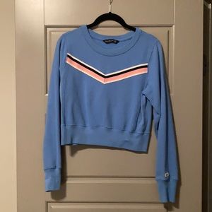 Varsity Stripe Cropped Sweatshirt